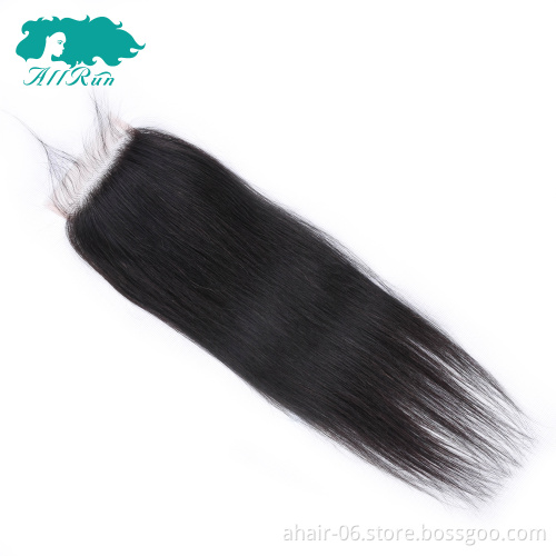 Good Quality 8"-20" Brazilian Virgin Hair Closure Transparent Swiss Lace Closure 4*4 Human Hair